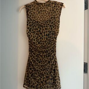 BNWT Abercrombie and fitch sleeveless Leopard Print Mini Dress Size medium